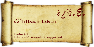 Öhlbaum Edvin névjegykártya
